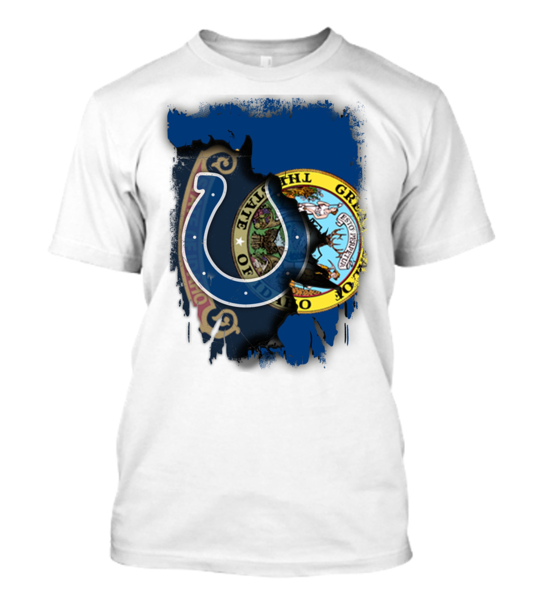 Idaho State Flag And Colts Horseshoe United T-Shirt