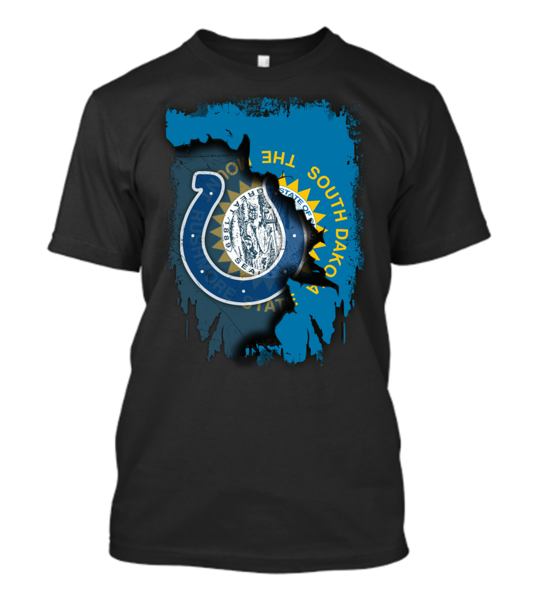 South Dakota Colts State Seal Through Horseshoe T-Shirt