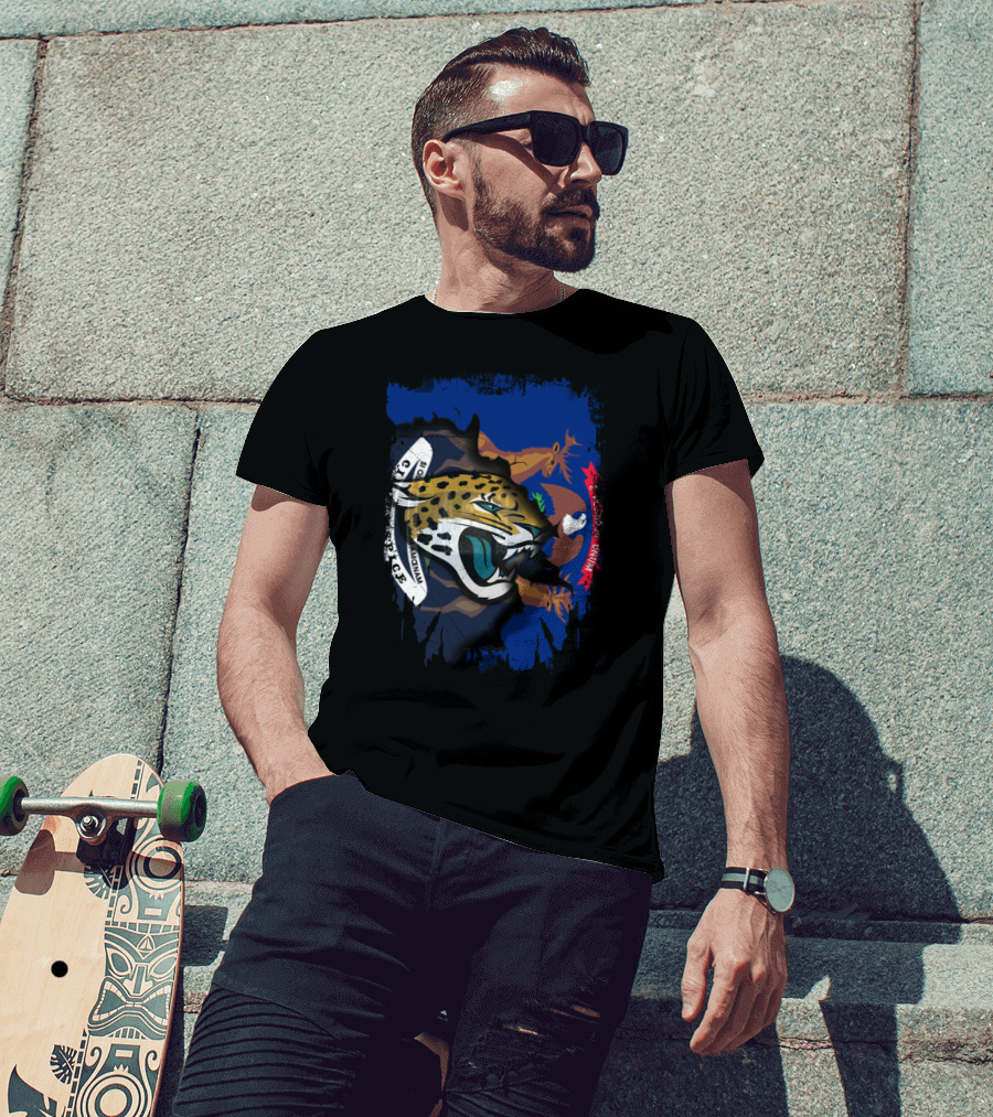 Together Michigan With Jaguars Featuring State Emblem And Fierce Cat T-Shirt