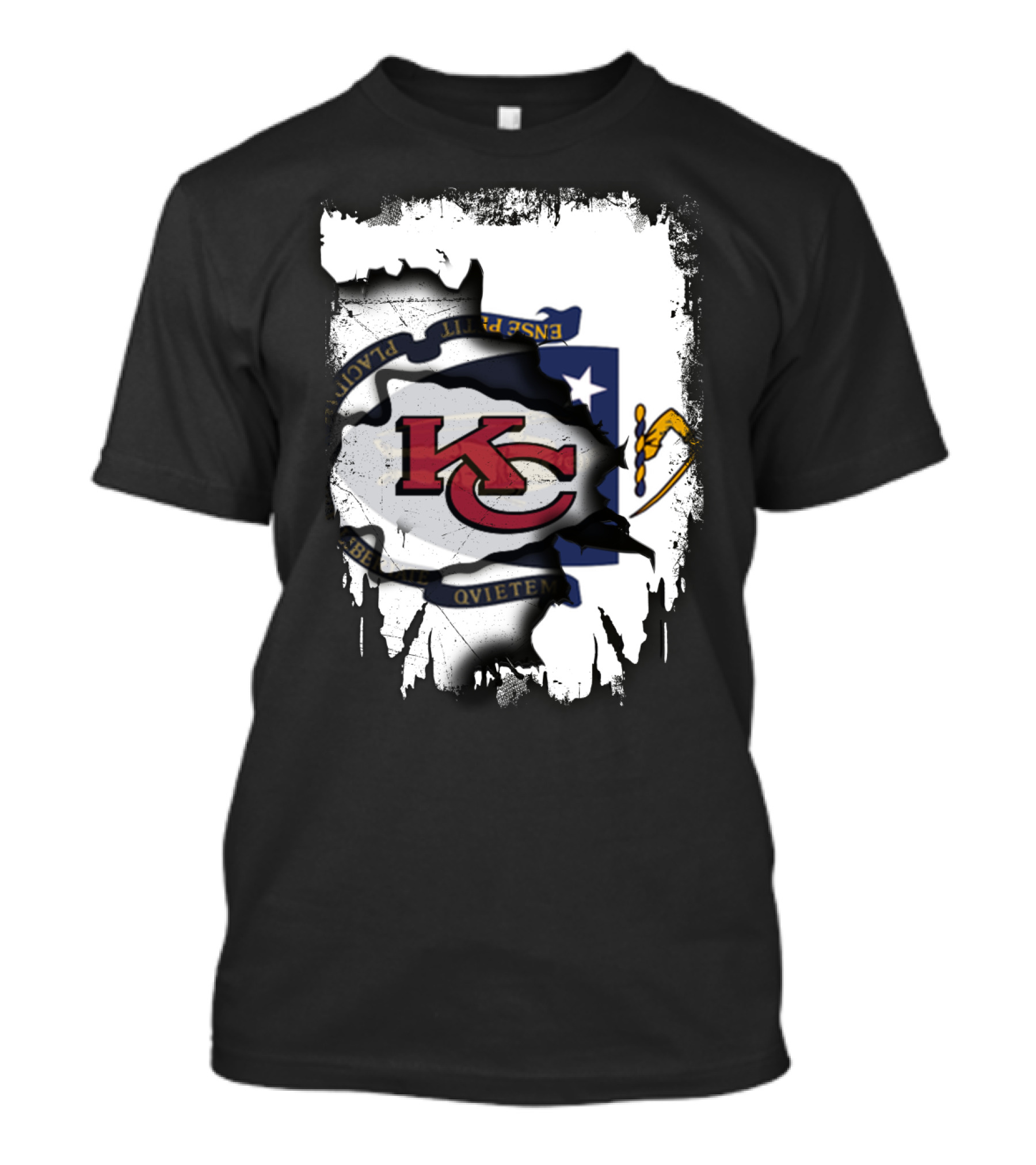 Kansas City Chiefs Massachusetts Flag Unity T-Shirt