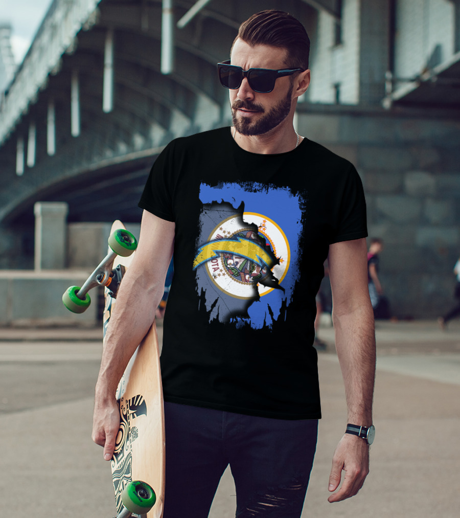 Together Minnesota With Chargers Logo Fusion T-Shirt