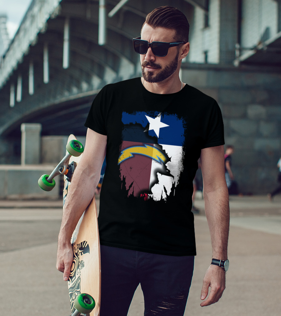 Together Texas With Chargers Lone Star Flag T-Shirt