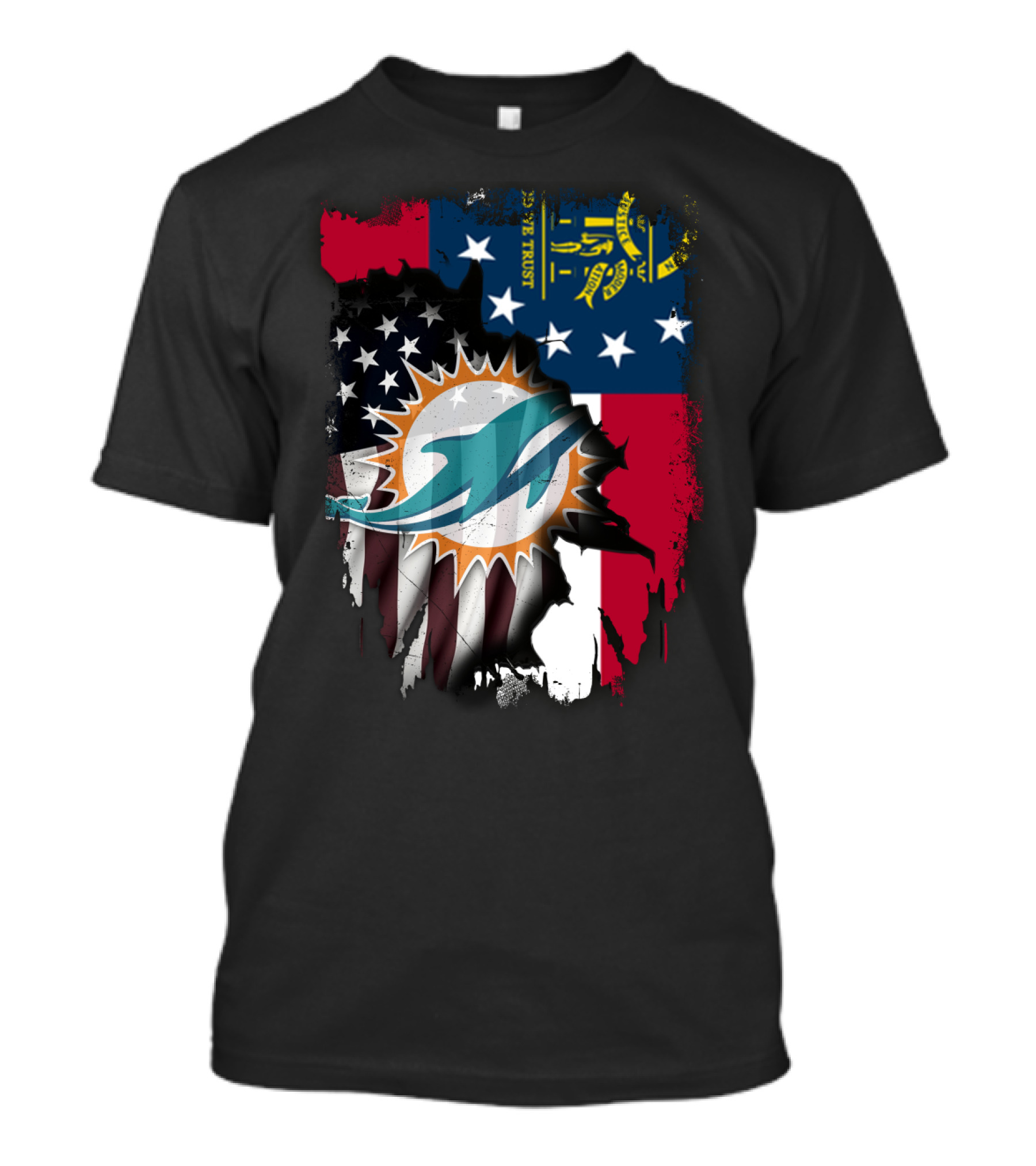 Georgia Flag Dolphins Uniting Together T-Shirt