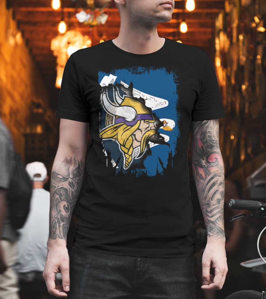 Together Louisiana With Vikings Minnesota Football Fusion T-Shirt