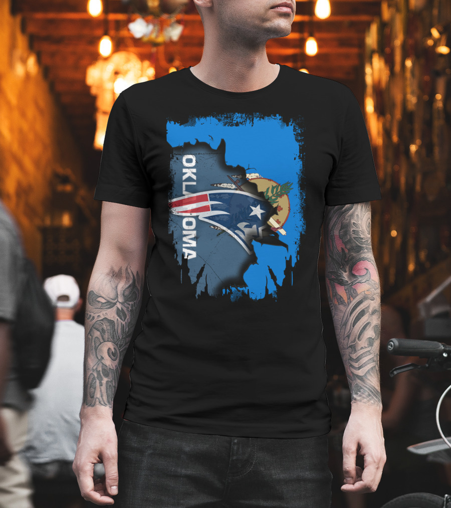 OKLAHOMA Patriots Map Flag Fusion Together T-Shirt