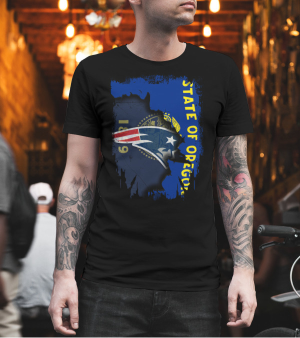 State of Oregon New England Patriots 1869 T-Shirt State of Oregon New England Patriots 1869 T-Shirt