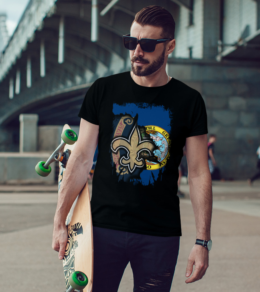 Together Idaho Fleur-de-Lis Saints Flag T-Shirt