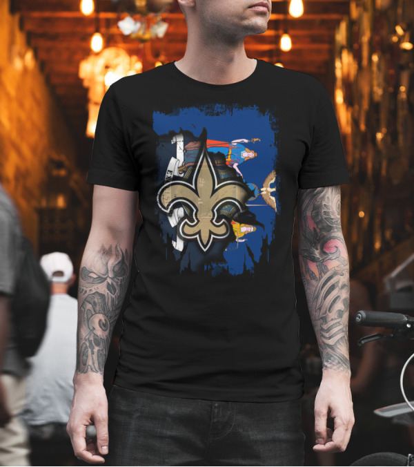 Together New York Fleur-de-Lis Saints Symbol and Flag T-Shirt Together New York Fleur-de-Lis Saints Symbol and Flag T-Shirt