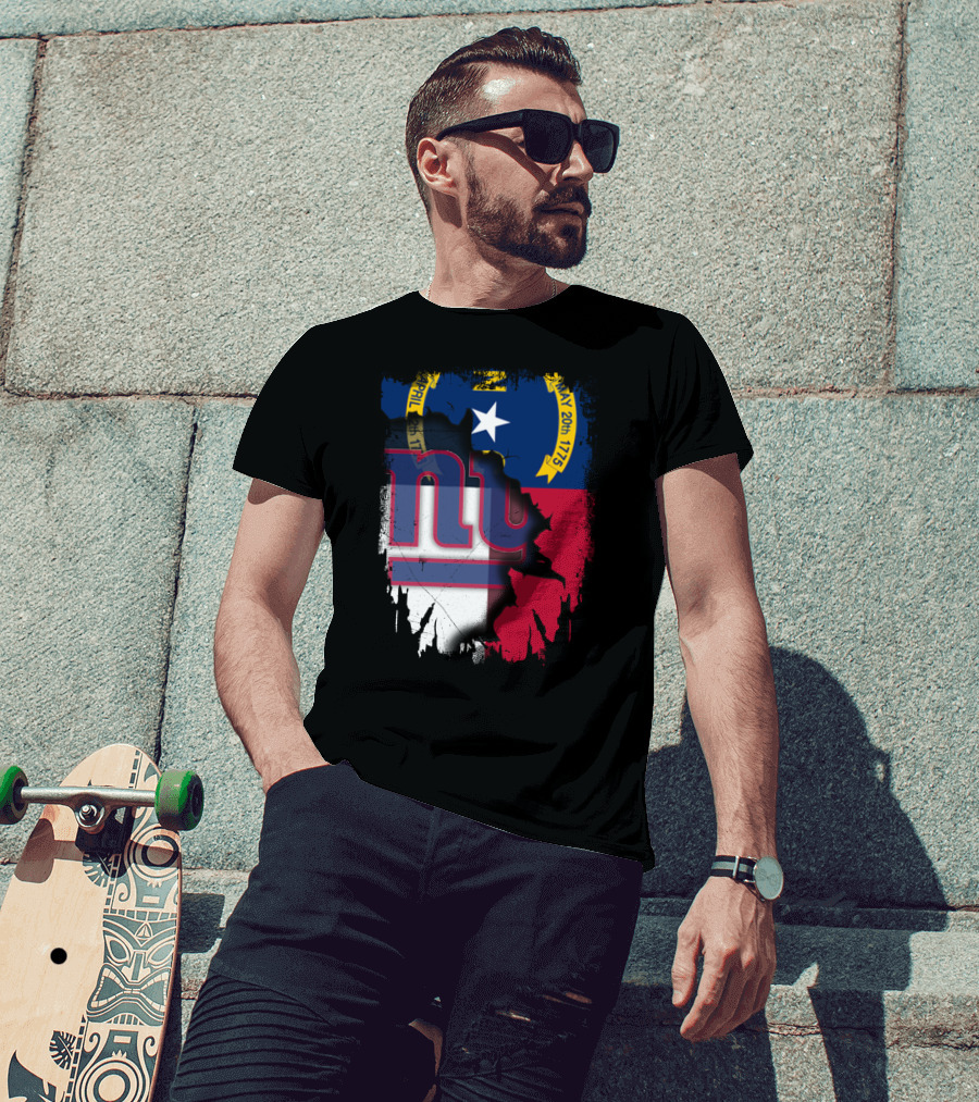North Carolina Flag Blending With Giants T-Shirt