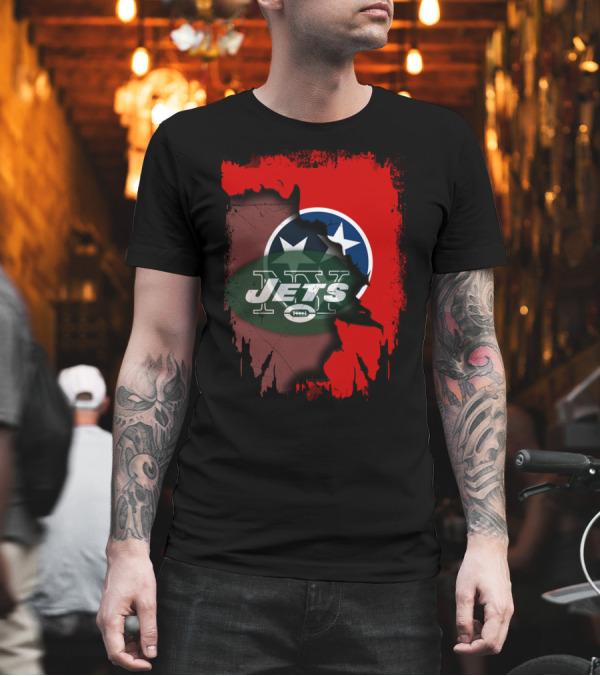 Tennessee State Meets New York Jets NFL Fusion T-Shirt Tennessee State Meets New York Jets NFL Fusion T-Shirt