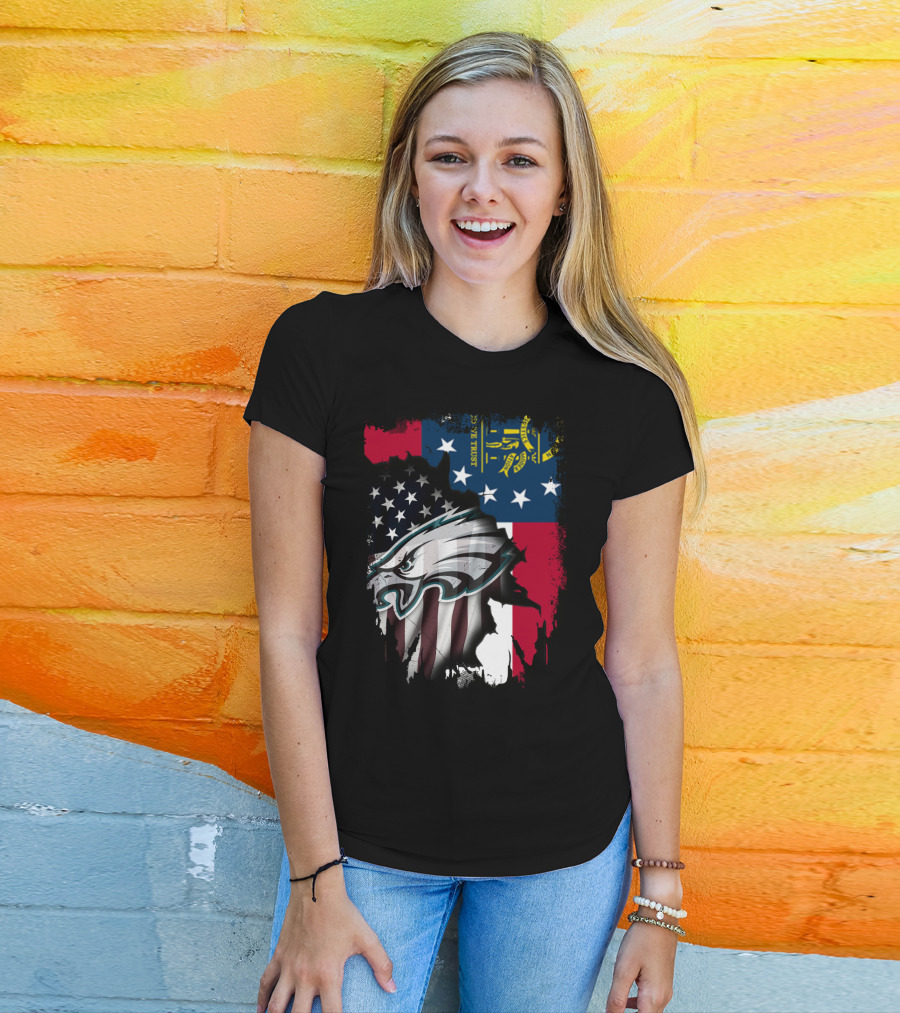 Georgia Flag With Eagles American Pride Together T-Shirt
