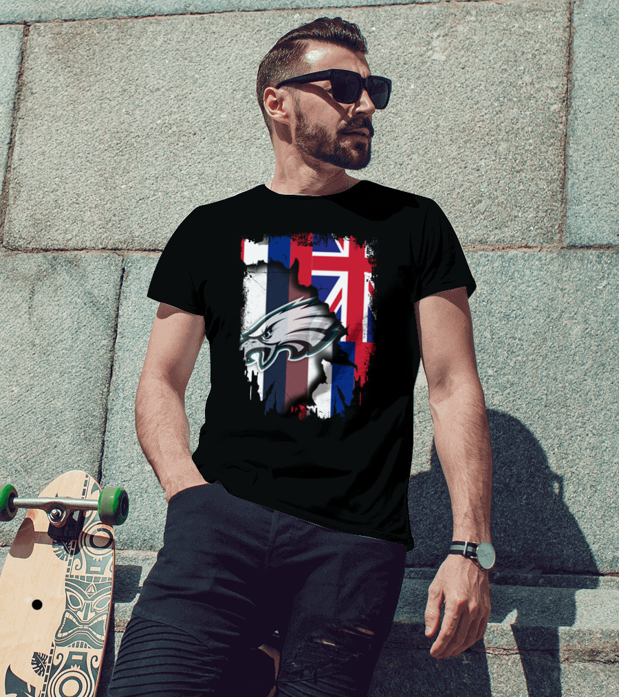 Philadelphia Eagles Hawaii Flag Unity T-Shirt