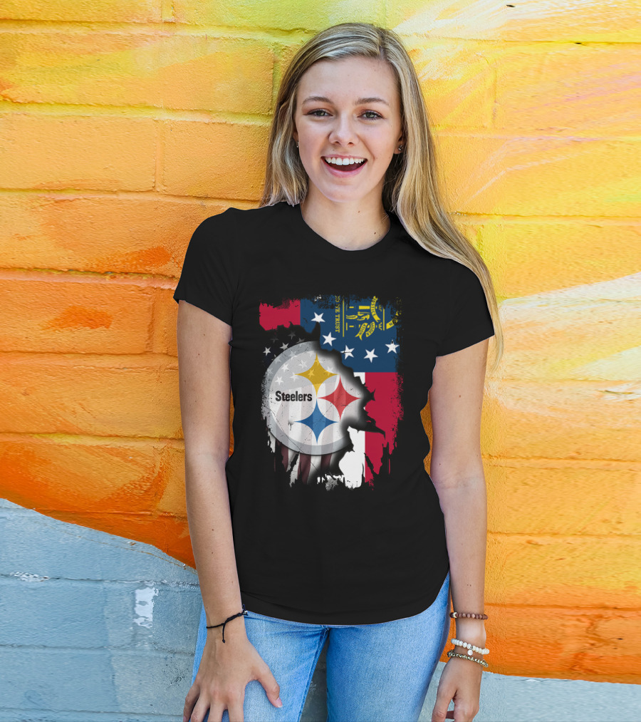 Steelers Over Georgia State Flag Football T-Shirt