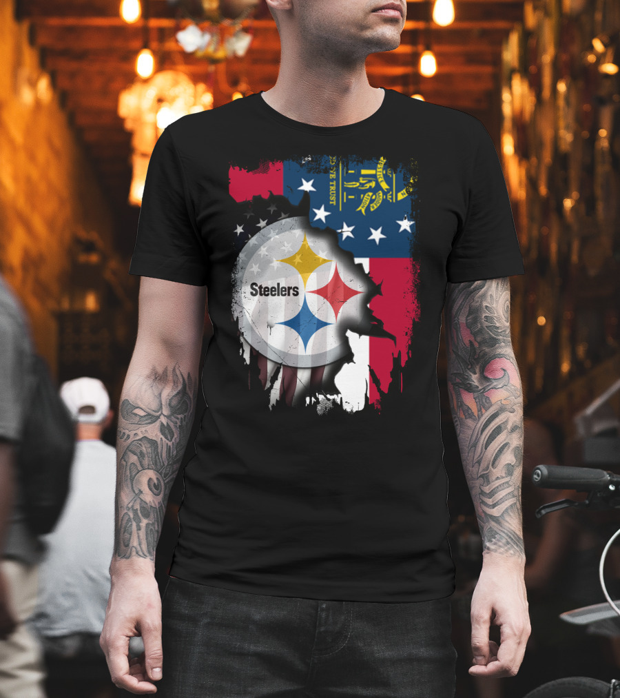 Steelers Over Georgia State Flag Football T-Shirt
