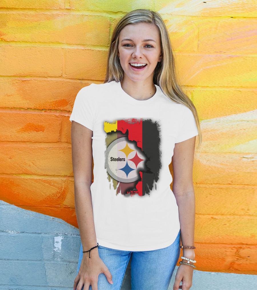 Germany Steelers Fusion With Flag And Logo Elements T-Shirt