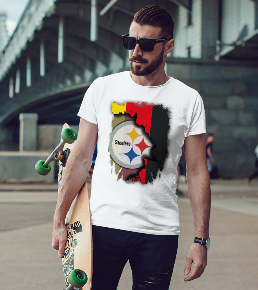 Germany Steelers Fusion With Flag And Logo Elements T-Shirt