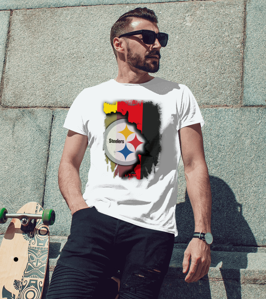 Germany Steelers Fusion With Flag And Logo Elements T-Shirt