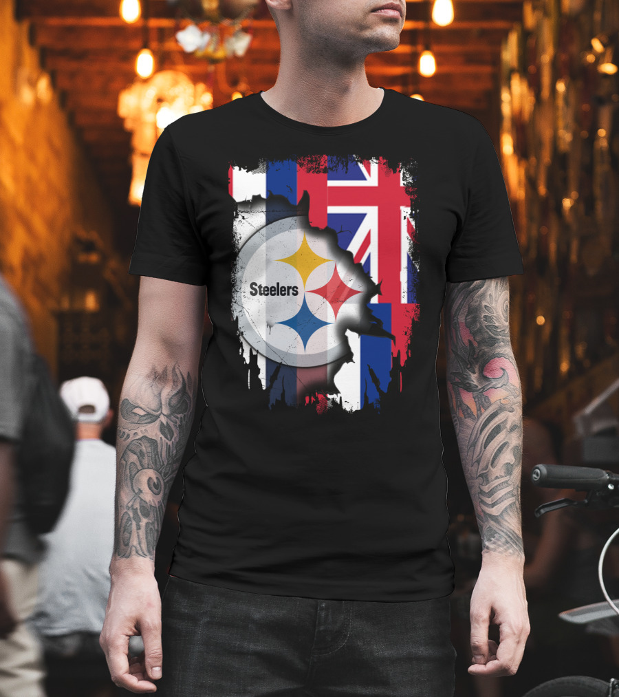 Hawaii Flag Backdrop with Steelers T-Shirt