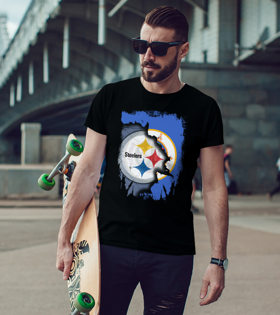 Steelers And Minnesota United Iconic Symbol Fusion T-Shirt