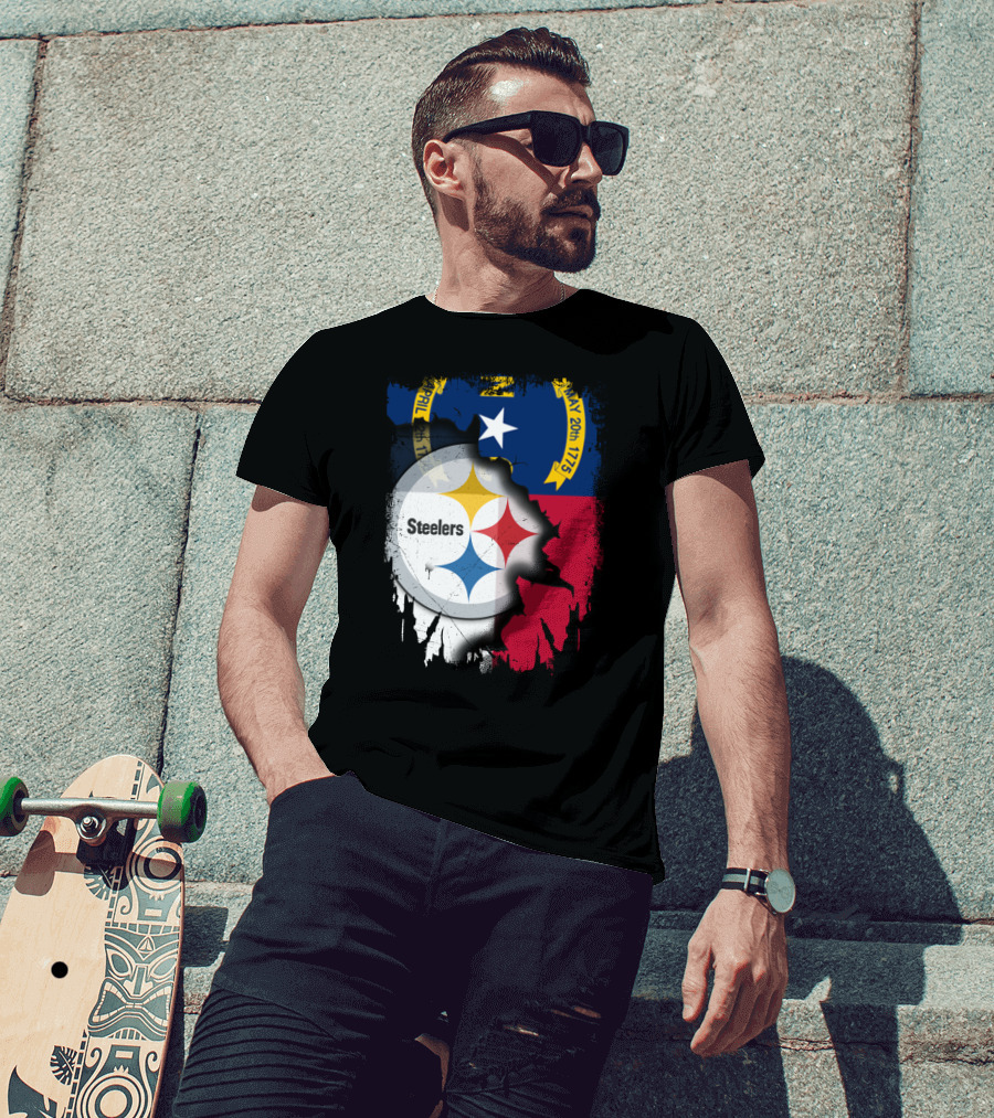 Together North Carolina With Steelers Logo Fusion T-Shirt