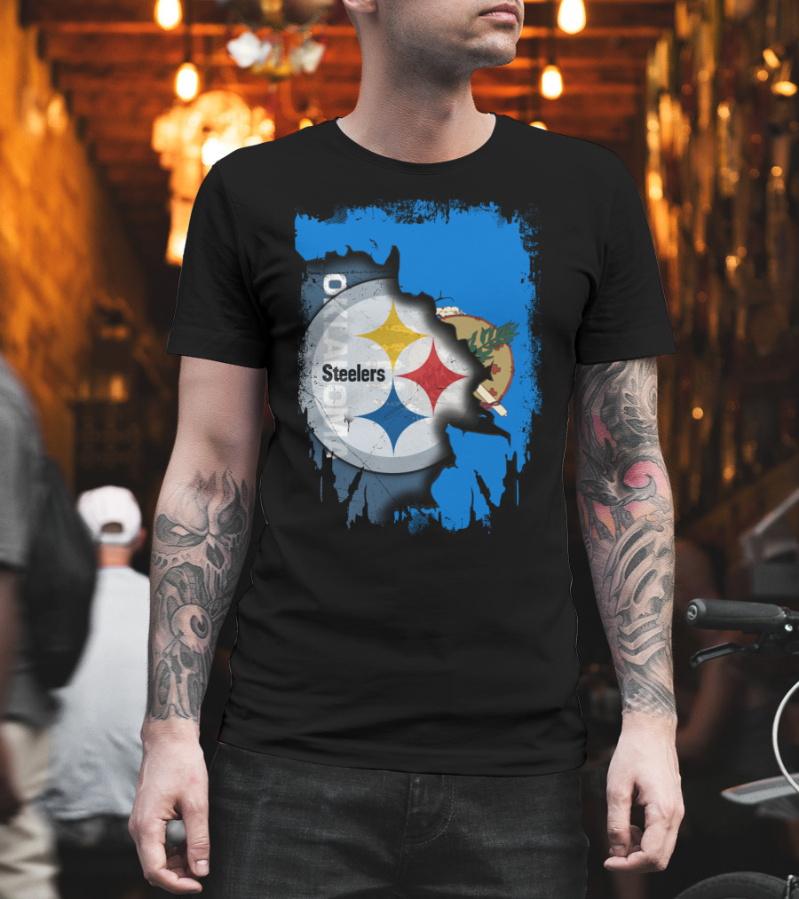 Steelers Oklahoma Pride Flag Fusion T-Shirt