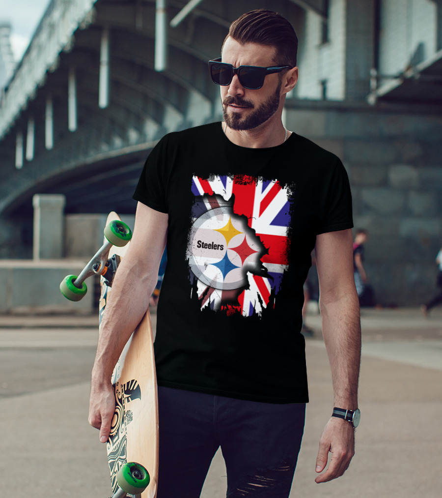 Steelers Union Jack Together United Kingdom Supporters T-Shirt