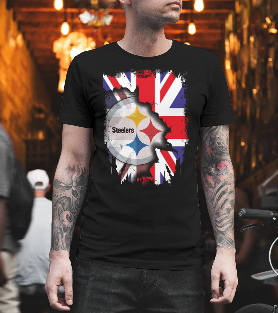 Steelers Union Jack Together United Kingdom Supporters T-Shirt