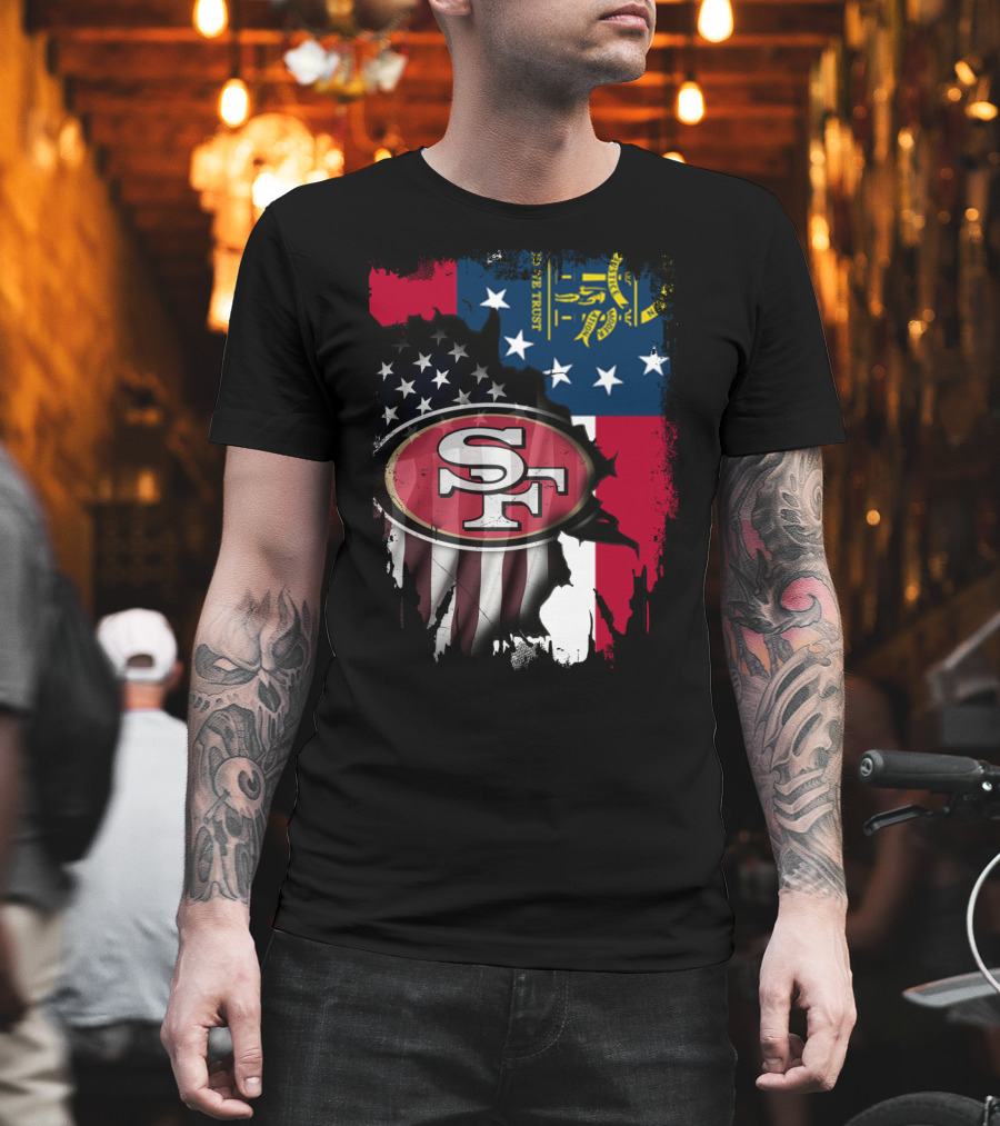 Together Georgia American Flag 49ers SF T-Shirt