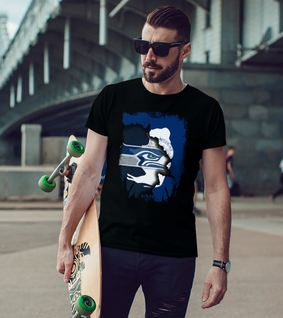 Wyoming Pride Meets Seahawks Spirit T-Shirt