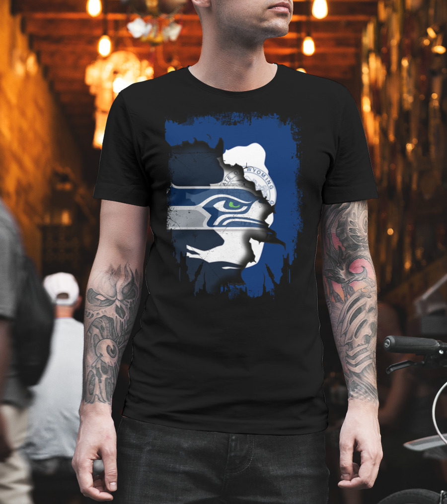 Wyoming Pride Meets Seahawks Spirit T-Shirt