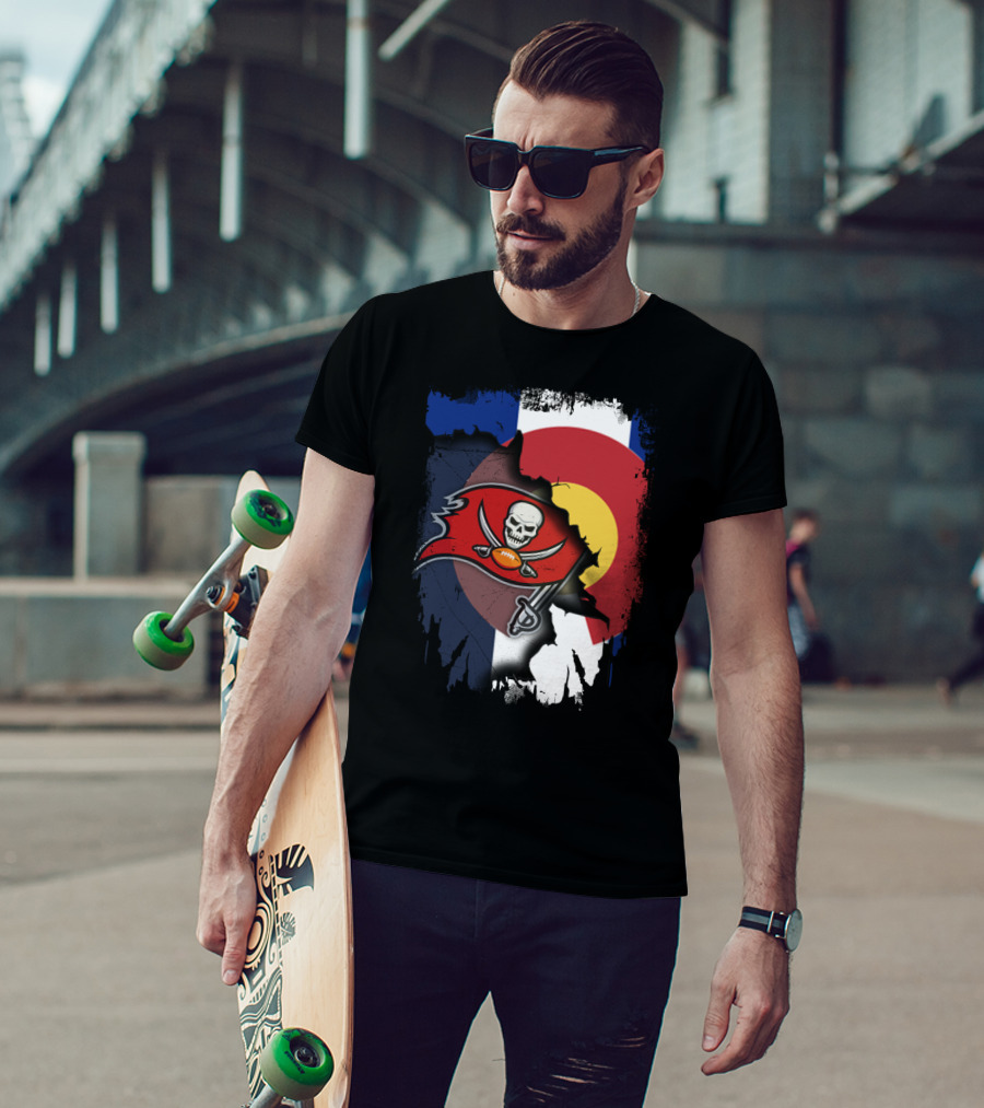 Colorado Flag With Buccaneers Logo Integration T-Shirt