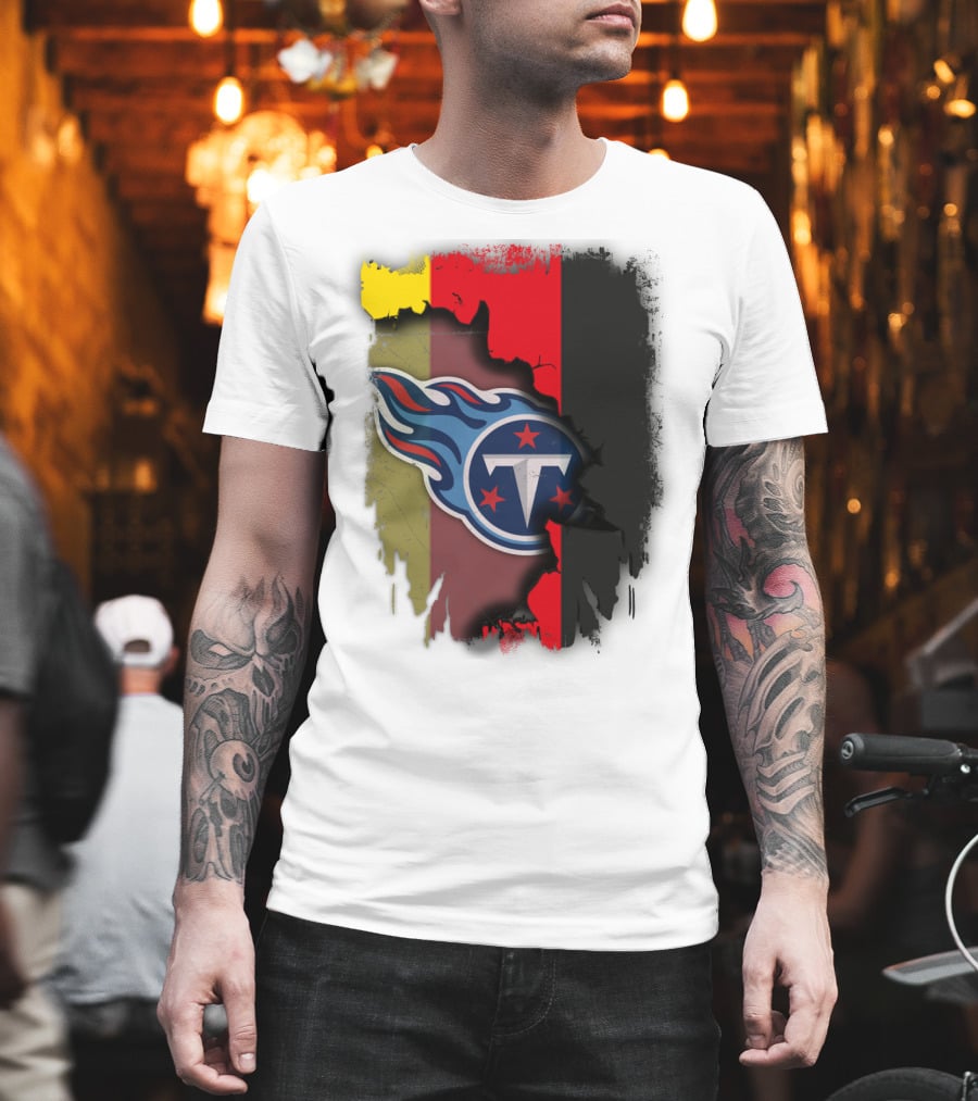 Germany United with Tennessee Titans Logo Fusion T-Shirt