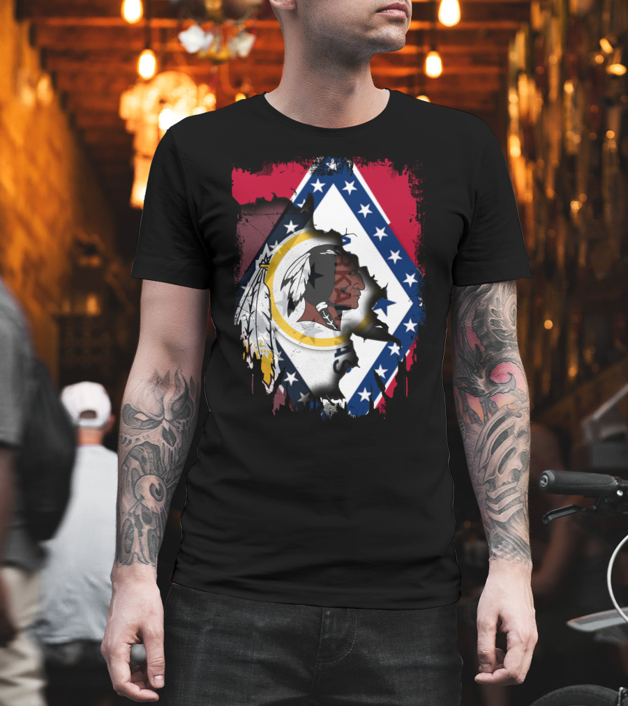 Together Arkansas Flag With Redskins T-Shirt