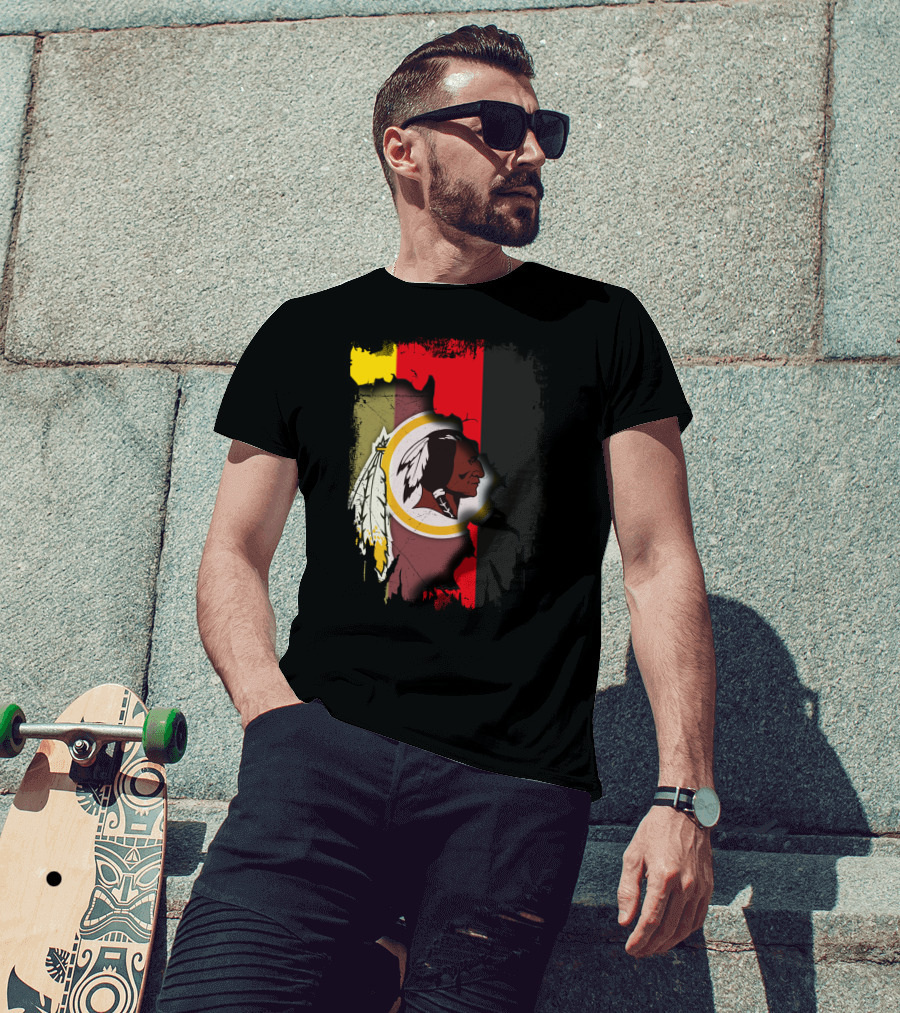 Germany Flag And Washington Football Team Logo Fusion T-Shirt