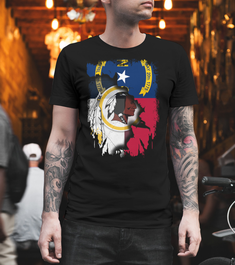 North Carolina State Flag Combined With Redskins T-Shirt