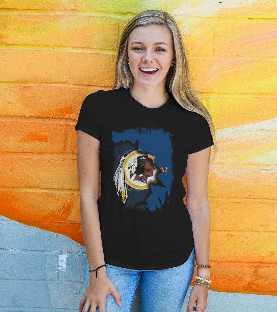 Together Vermont Redskins Map Iconography T-Shirt