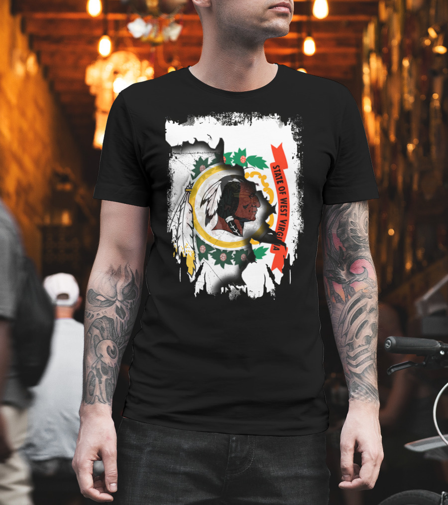 State Of West Virginia Redskins Collaboration T-Shirt