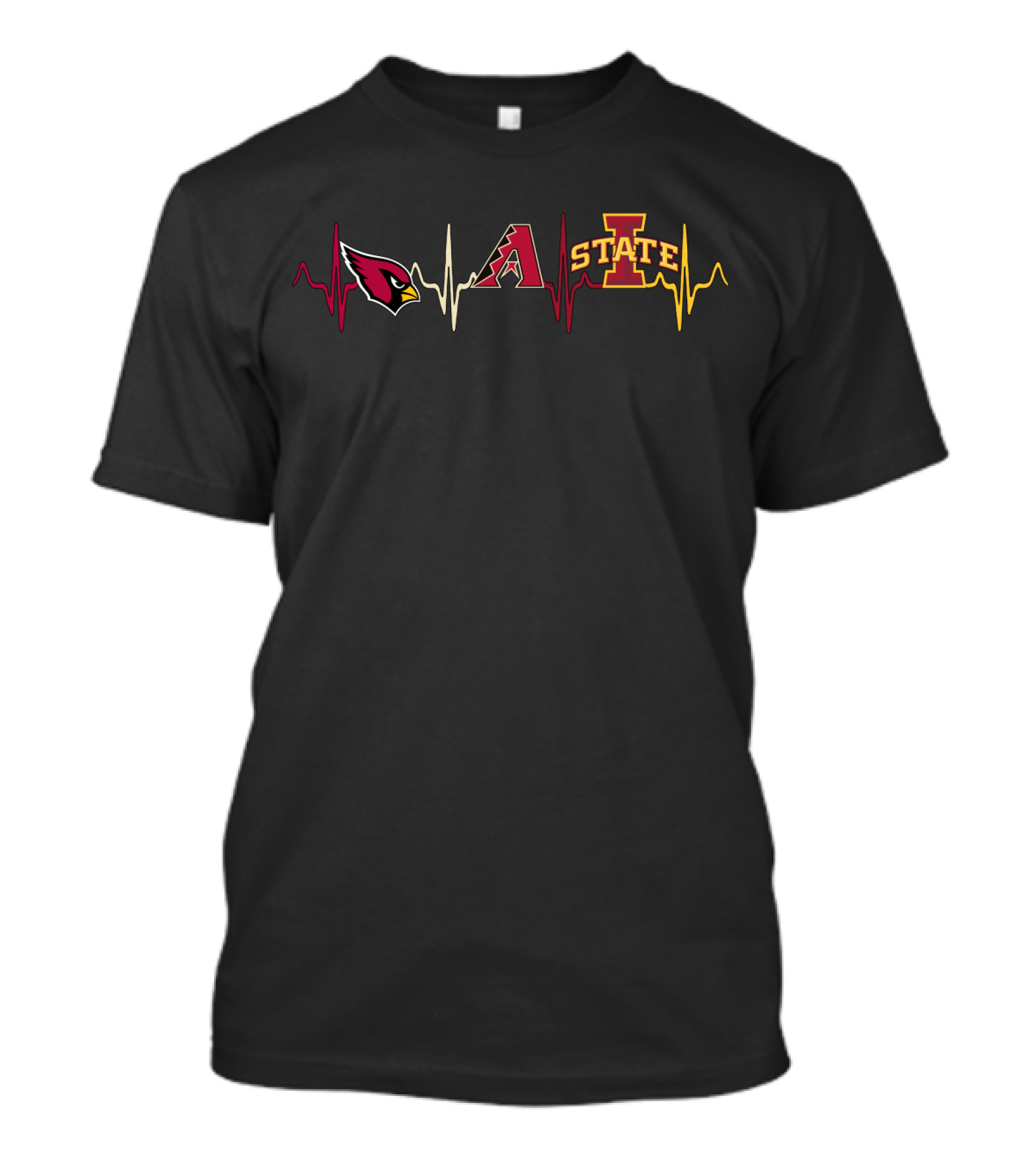 Cardinals Diamondbacks Iowa State Isc Heartbeat T-Shirt
