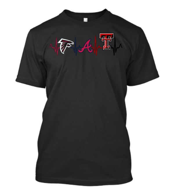 Love Falcons Braves Tech Heartbeat T-Shirt
