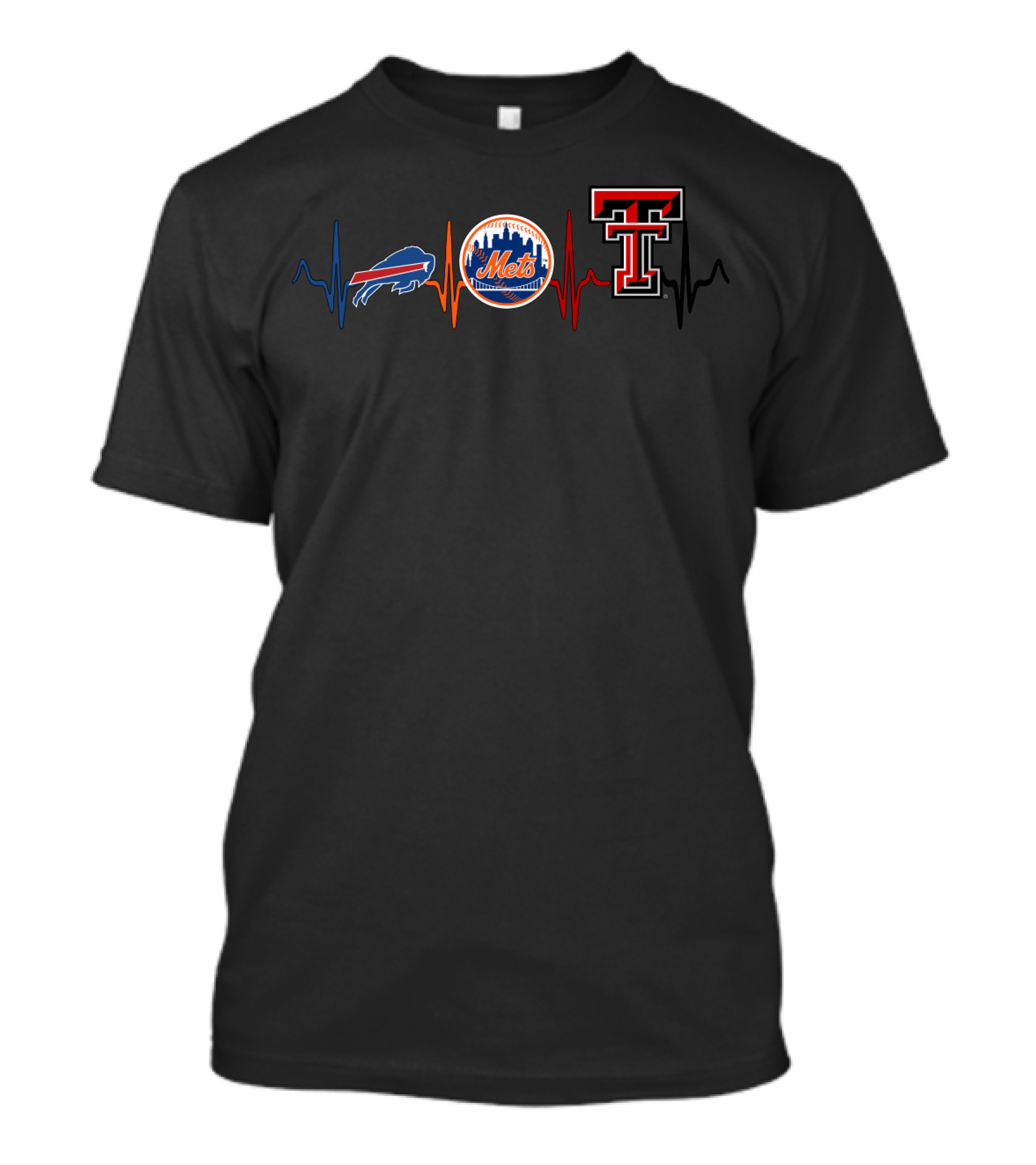 Buffalo Bills New York Mets Texas Tech Red Raiders Team Pride T-Shirt