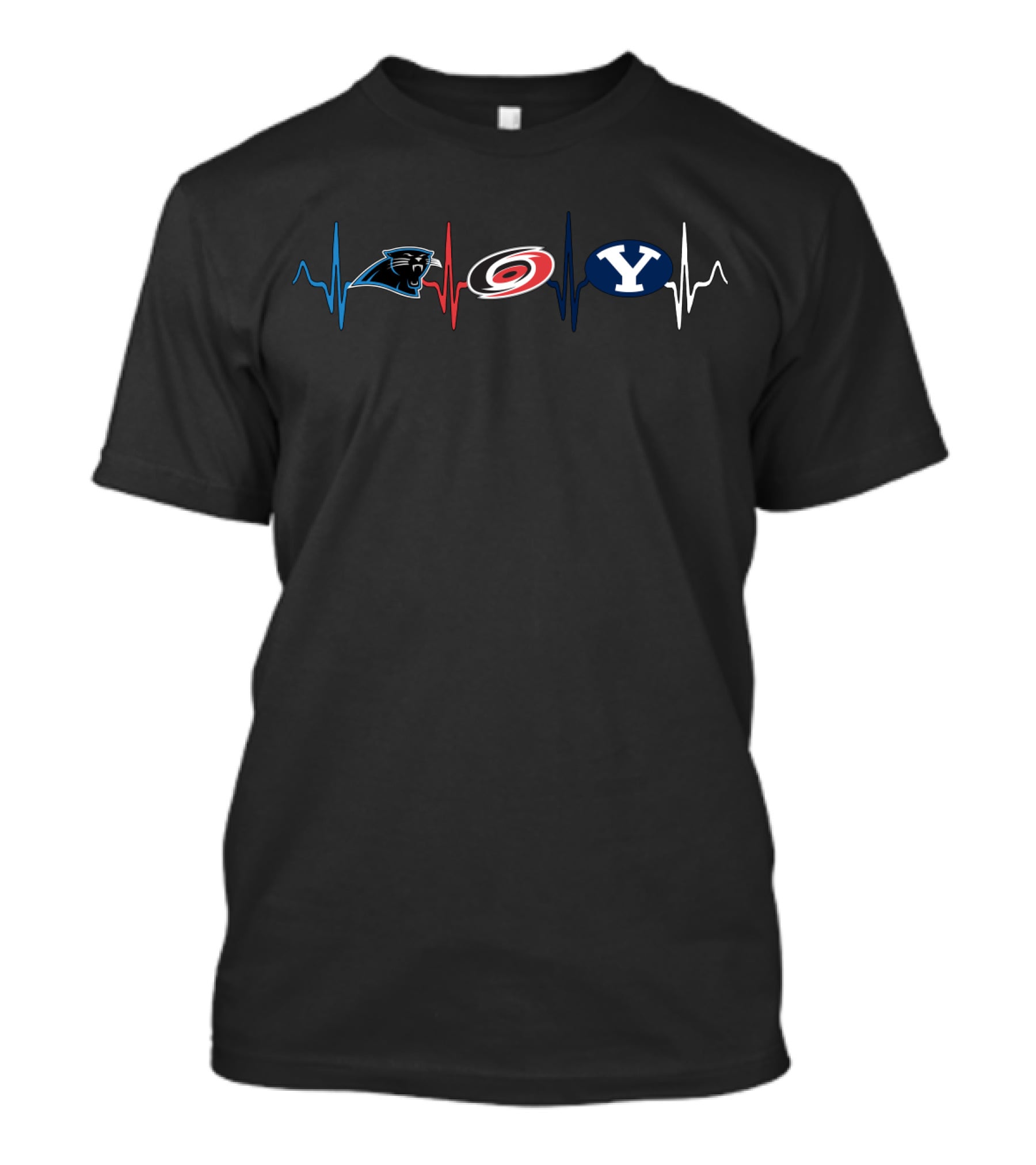 Panthers Hurricanes Byu Heartbeat T-Shirt