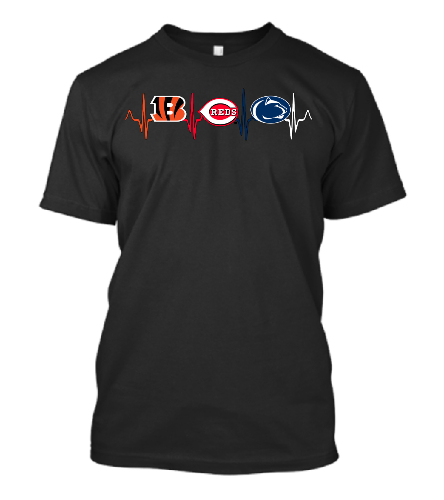 Bengals Reds Penn State Heartbeat T-Shirt