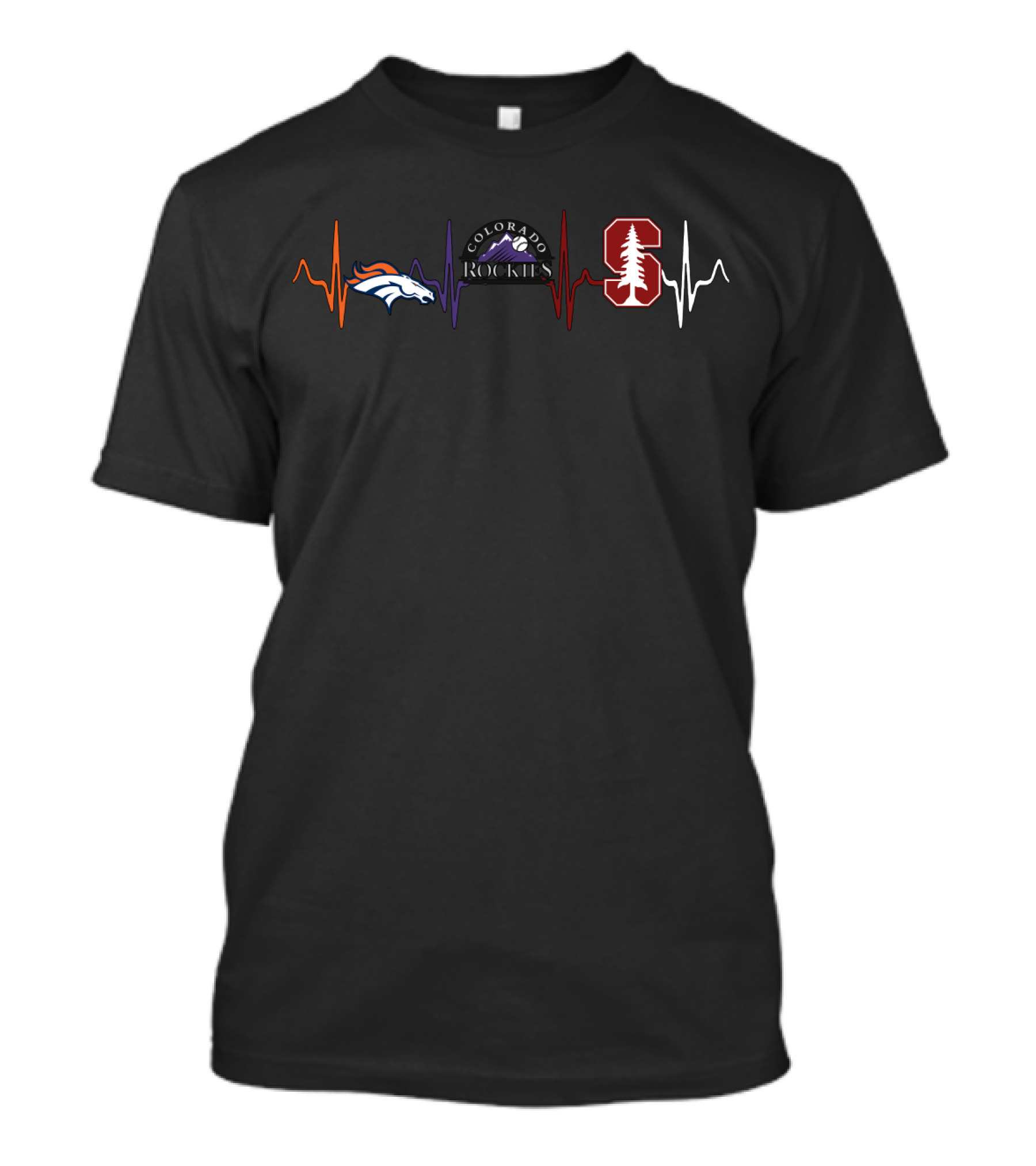 Love Denver Broncos Colorado Rockies Stanford Cardinal Fans T-Shirt