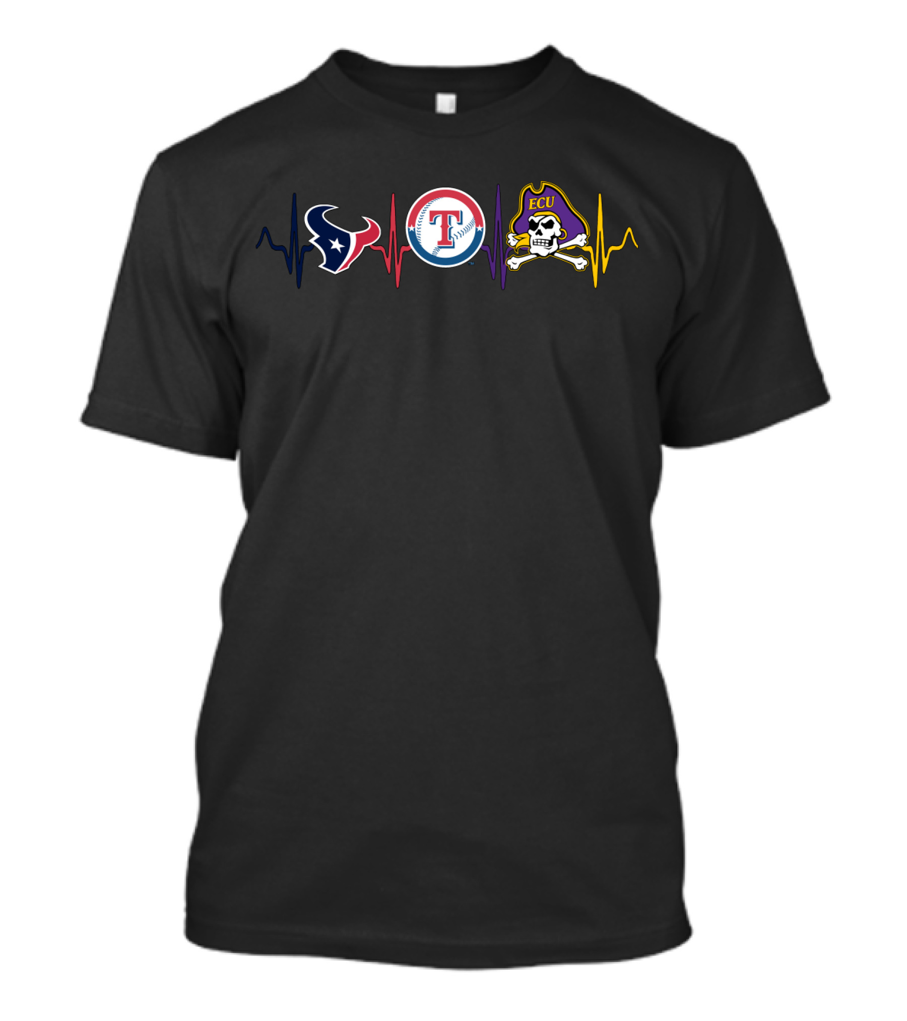 Houston Texans Love With Dallas Rangers And Ecu Pirates Ecp T-Shirt