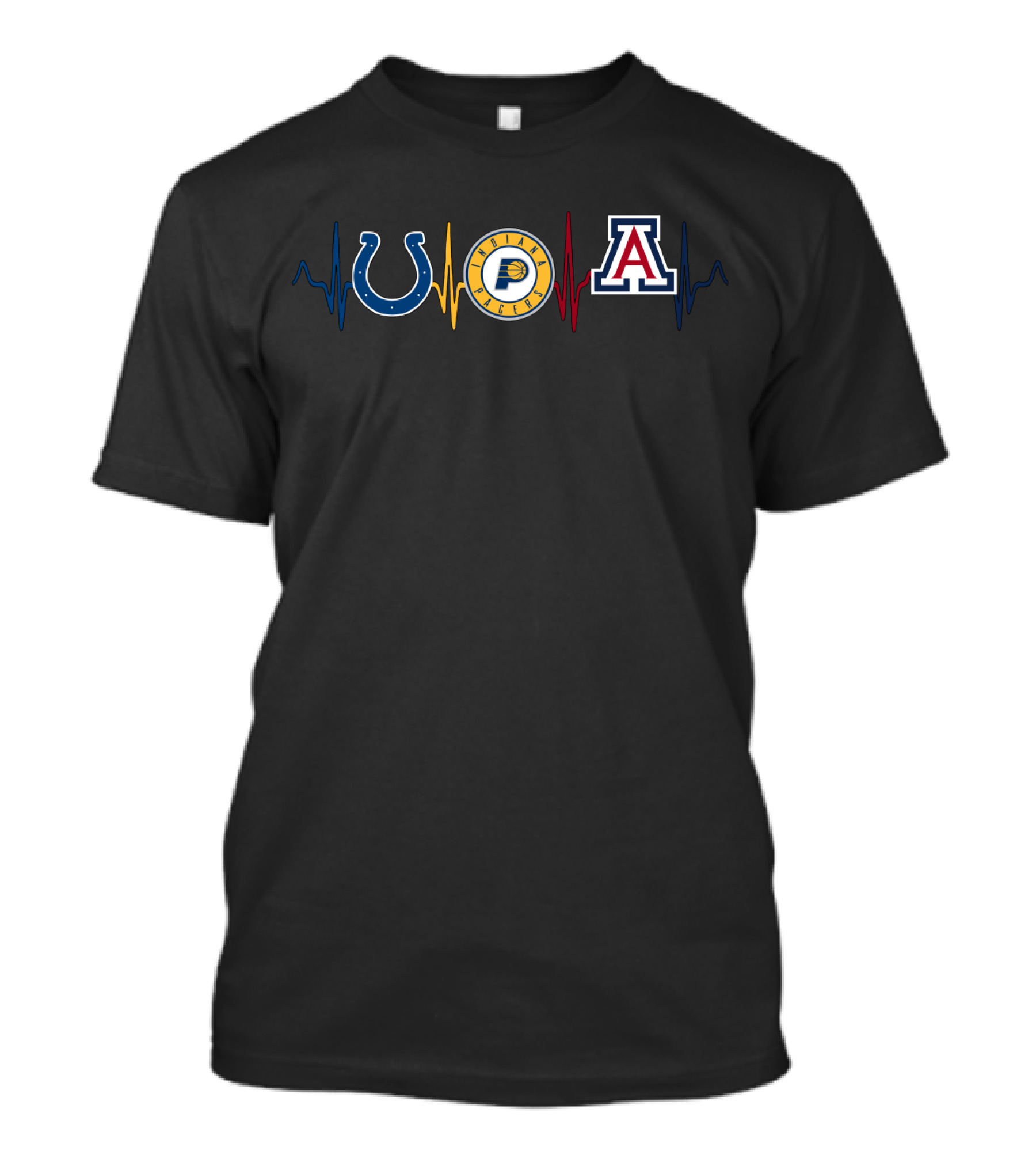 Indianapolis Colts Indiana Pacers Arizona Wildcats Heartbeat T-Shirt