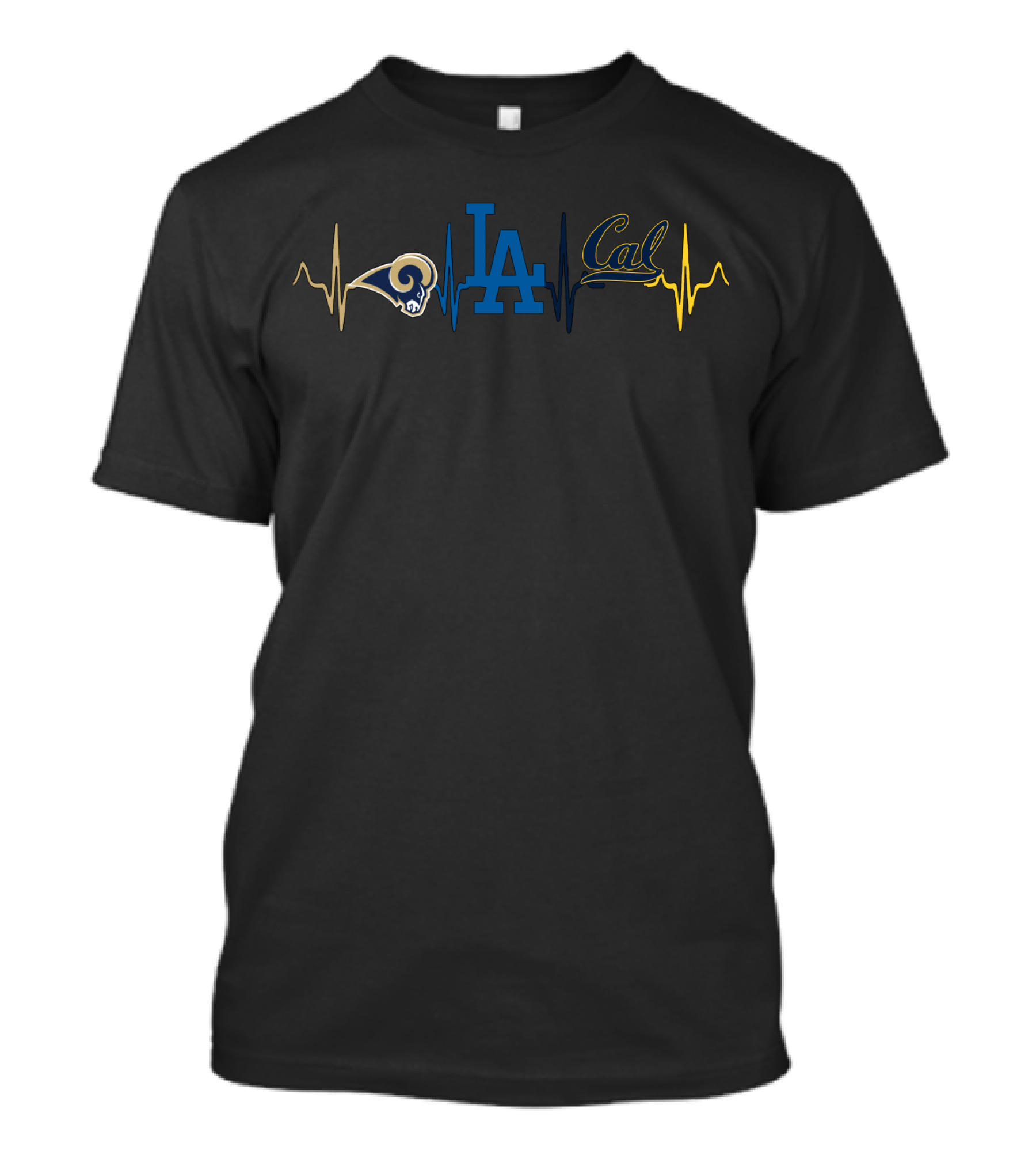 Los Angeles Rams Dodgers Cal Heartbeat Cgb T-Shirt