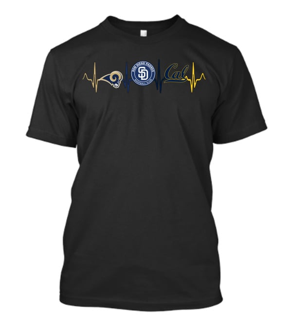 Love Rams San Diego Padres Cal Heartbeat Cgb T-Shirt