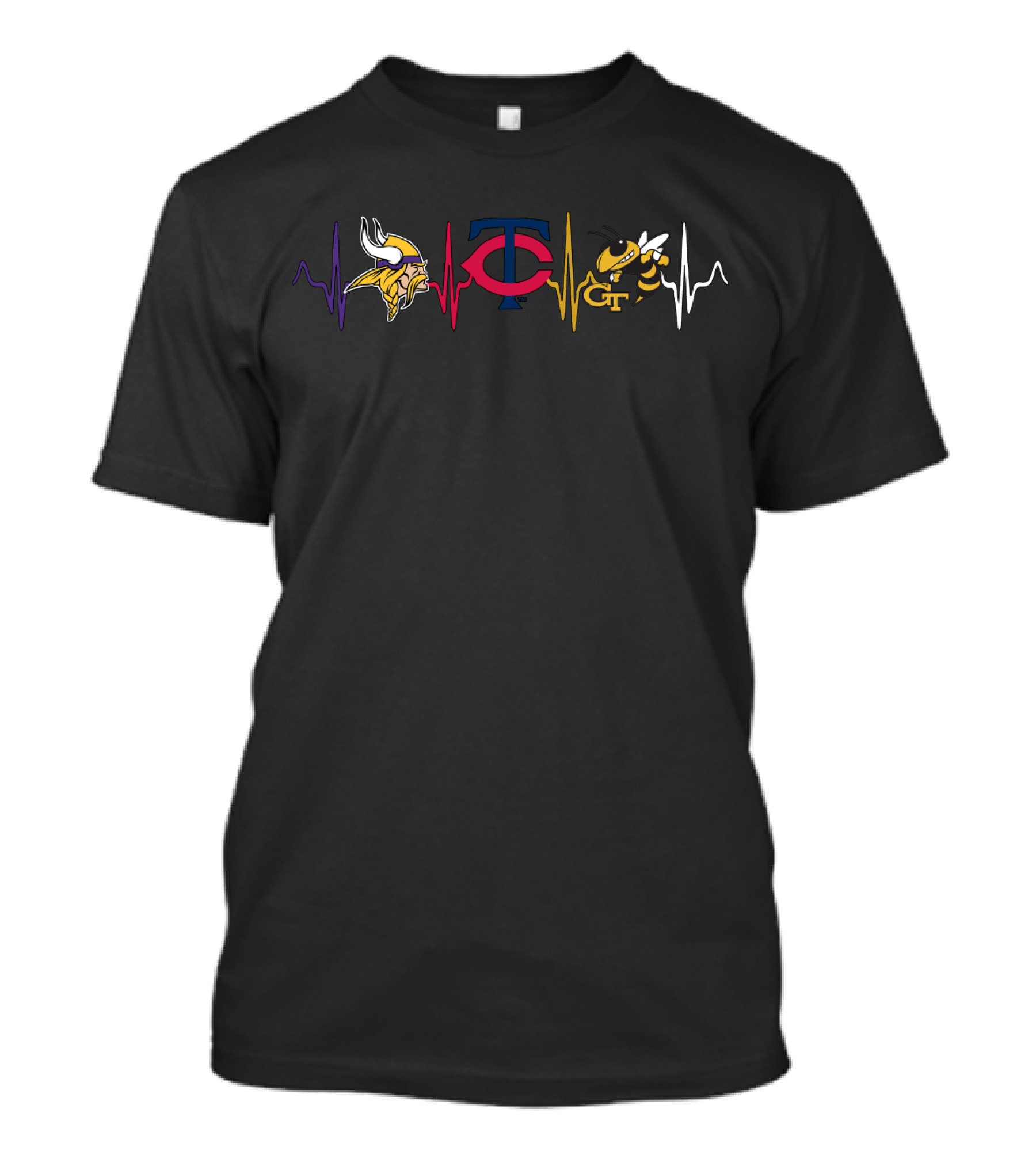 Vikings Twins Tc Gt Heartbeat T-Shirt