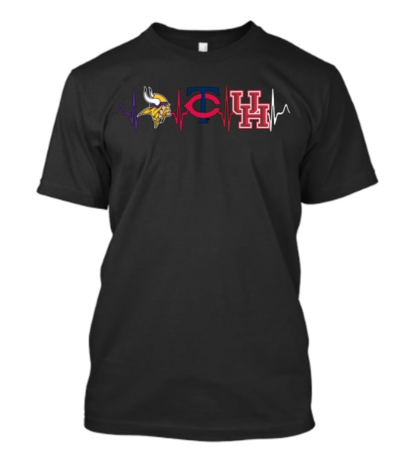 Vikings Twins Hc Heartbeat Logo Trio T-Shirt