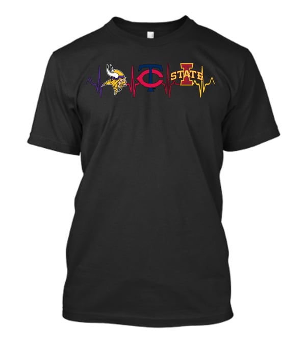 Vikings Twins Isu Heartbeat T-Shirt